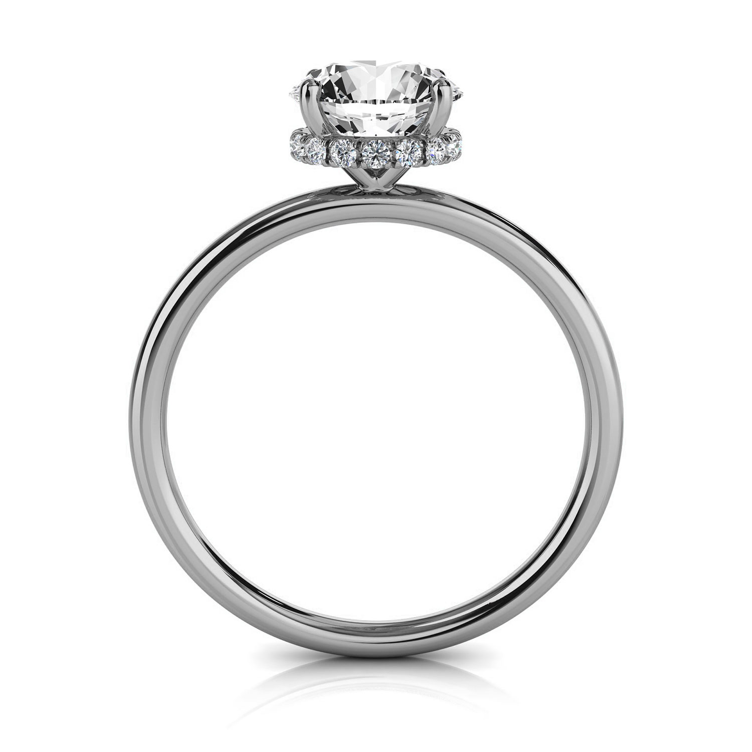 14K White Gold Leaz Hidden Halo Lab Grown Diamond Ring (1/6 ct.tw)